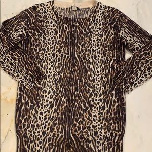 Jcrew animal print thin merino wool sweater